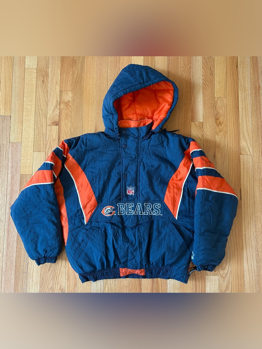 Chicago Bears Starter Pullover Jacket Hooded NFL Coat Men’s Size M